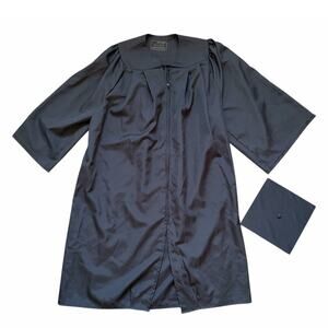 Oak Hall GreenWeaver Unisex Black Bachelor Graduation Cap and Gown Sz 5'6"-5'8"